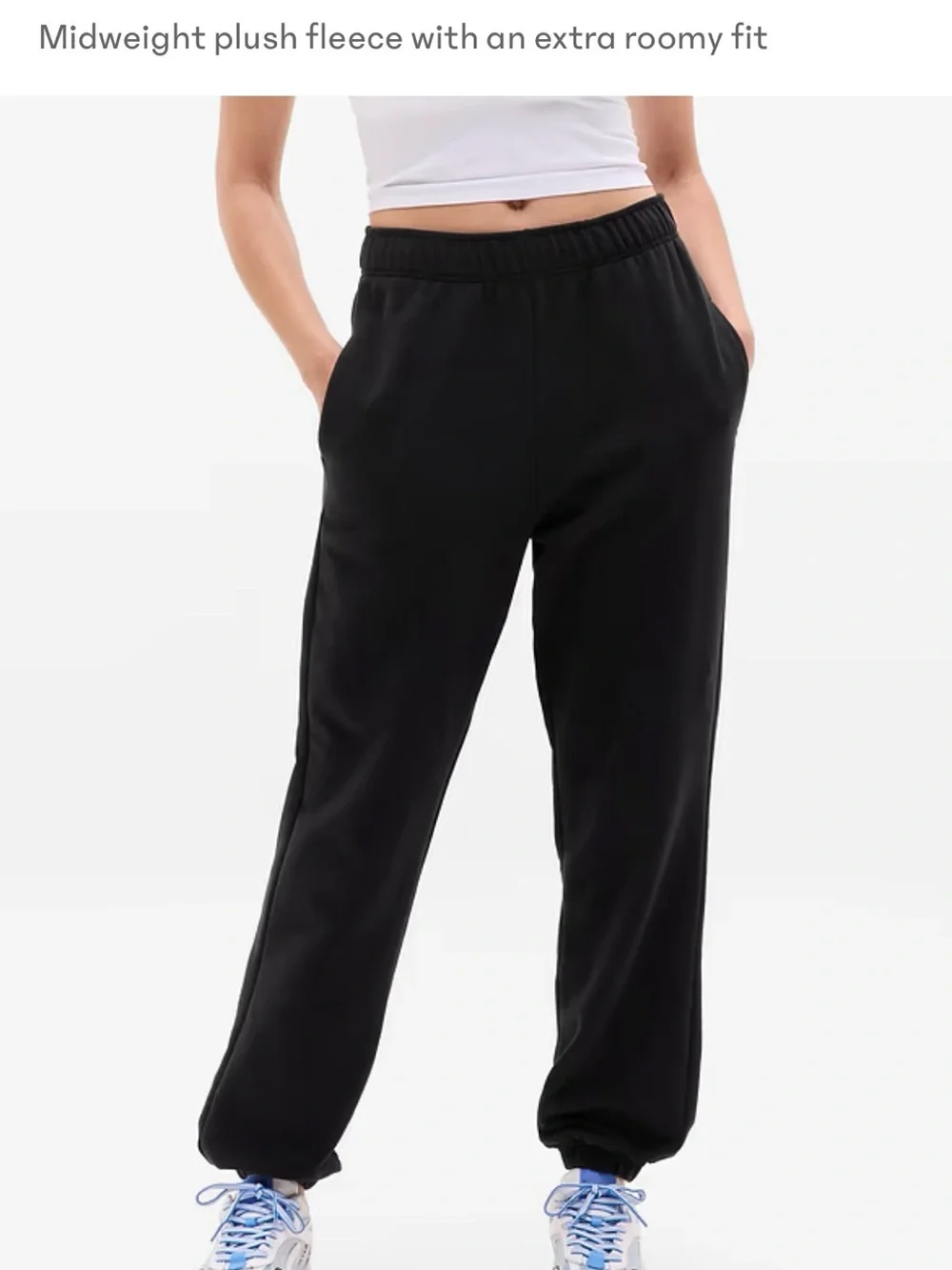 Athleta forever fleece high rise jogger black large regular